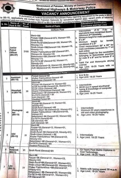 Motorway Police Jobs 2024 Advertisement