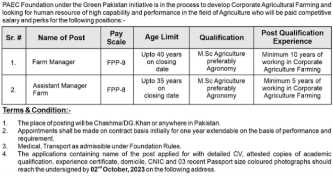 Pakistan Atomic Energy Jobs 2024 Advertisement