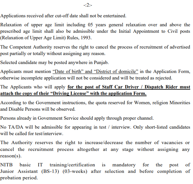 Terms and Conditions of ECP JOBS 2024