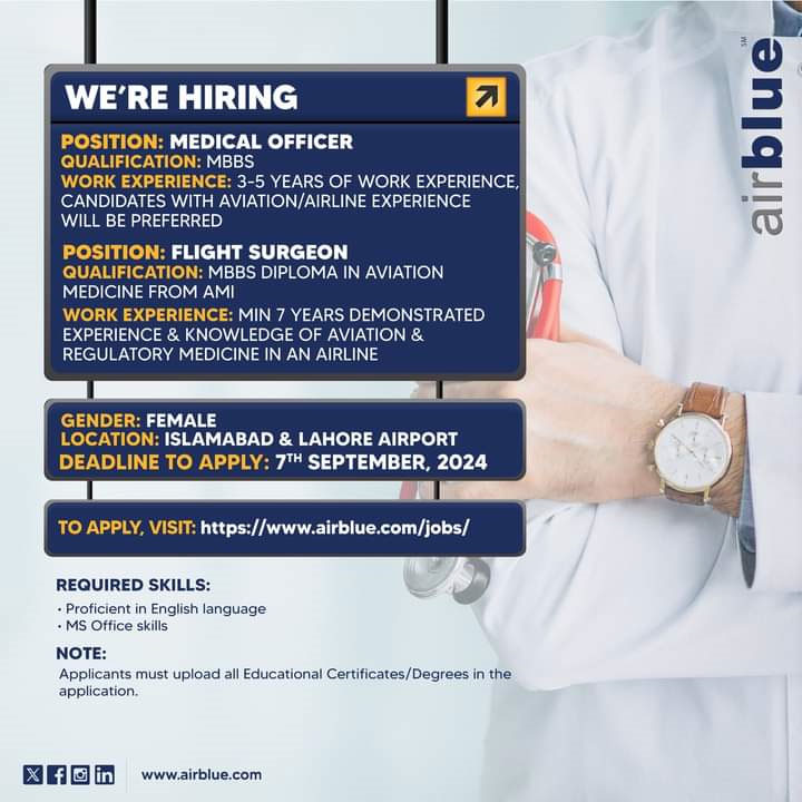 Airblue Jobs Advertisement